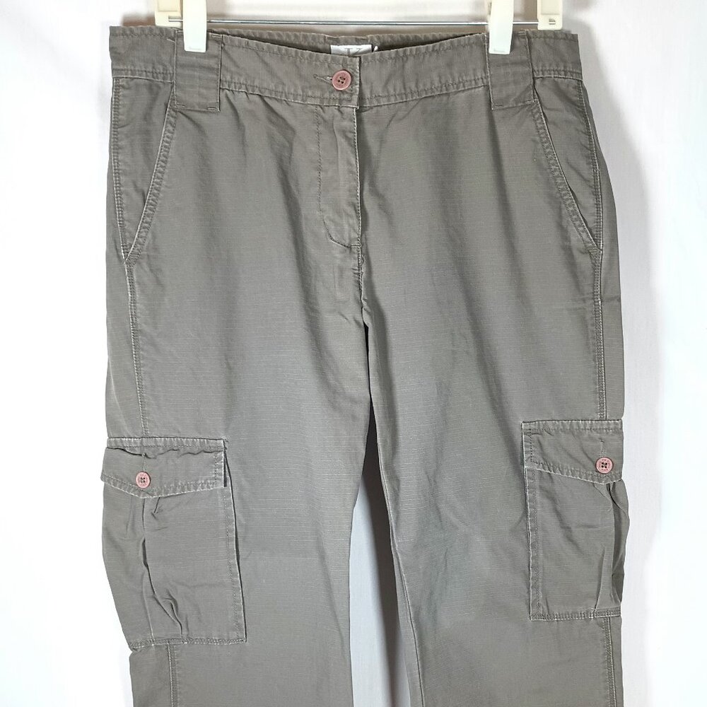 Calvin Klein Cargo Crop Pants Stone Color Mid Rise 10